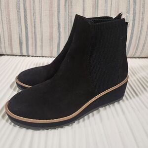 Eileen Fisher Lilou Nubuck and Recycled Stretch Knit Bootie Size 7 women H12N8